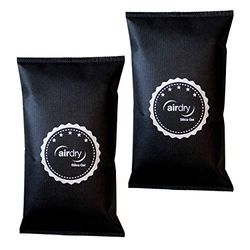 Thomar airdry Gel de sílice | Deshumidificador para Coche, 1,5 kg (2 x 750 g), cojín deshumidificador con Gel de sílice, Color Negro