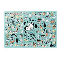 Grupo Erik Meow Meow Desk Mat | 13.5 x 19.5 inches - 34.5 x 49.5 cm Desk Pad, Desk Decor, Desk Protector Mat | Cute Stationary, Back to School Supplies, Kids Desk Accessories