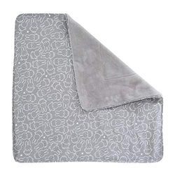 roba Manta de bebé miffy - 80 x 80 cm - manta de bebé de dupla face com design de coelhinho - para meninas e meninos - usada no carrinho - cinzento