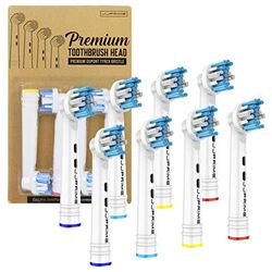 JJ PRIME - Testine professionali per spazzolino elettrico compatibili con Oral B, confezione da 8 testine di ricambio per spazzolino elettrico (azione interdentale)