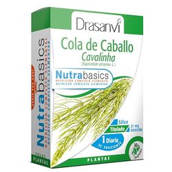 DRASANVI NUTRABASICS COLA DE CABALLO - Rica en oligoelementos y flavonoides - Ayuda a controlar la retención de líquidos - VEGANO - SIN GLUTEN - 30 cápsulas