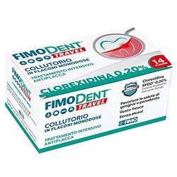 Bain de bouche de voyage - Chlorhexidine 0,20% avec Système de protection contre les décolorations dentaire et arôme de menthe - Traitement anti-plaque et antibactérien prolongé - 14 x 10mL unidoses