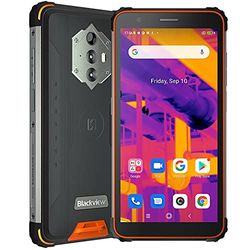 Blackview BV6600 Pro, 16 MP + 8 MP thermische camera, AC 8580 mAh, onbreekbare mobiele telefoon, Android 10 4G 5,7 inch smartphone, 4 GB RAM 64 GB ROM, NFC Dual SIM GPS FM Face ID Oranje