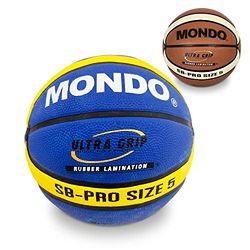 Pallone da basket Mondo-Basket SB-Pro 5, colore arancione e giallo, misura 5 (13734)