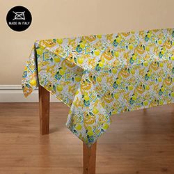 Doge Milano Nappe avec impression numérique, 100% Made in Italy Nappe antidérapante pour salle à manger, lavable et antitache, Modèle Maiolica - Roscigno, cm 140x140