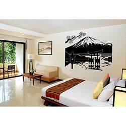 Tatoutex Stickers Mont Fuji - Noir, L 120cm x H 100cm