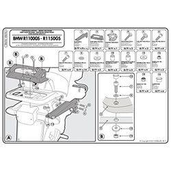 Givi SR694 Baúl Tirante para Monokey Baúl con M5 Placa, Carga Máxima 10 Kg