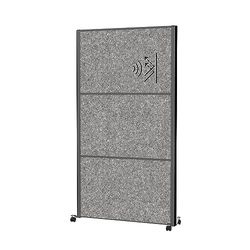 MAUL MAULconnecto, Separador acústico de 180 x 100 cm, para Oficina y Escritorio, Separador de Habitaciones Independiente con Ruedas, optima como protección Visual y Aislamiento acústico, Fieltro
