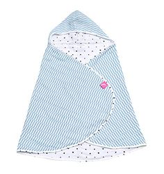 Babybadhanddoek Öko-Tex Standard 100 van katoenmousseline capuchonhanddoek 65x130cm - palissades blauw