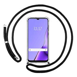 Housse de Suspension Transparente pour Oppo A9 2020 avec Cordon Noir