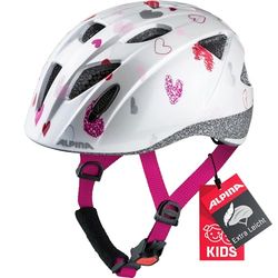 ALPINA Unissexo - crianças, XIMO capacete de bicicleta, White Hearts Gloss, 47-51 cm