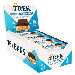 JB's Trek High Protein Flapjack Cocoa Coconut - Gluten Free - Plant Based - Vegan Snack - 50g x 16 bars