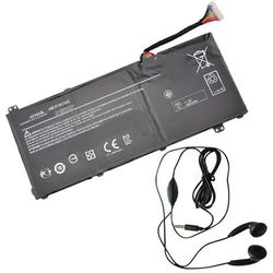 amsahr ACRAC14A8L-03 ersättande batteri för Acer VN7-591G-74SK, VN7-791G, AC14A8L - omfattningar stereo hörlurar svart