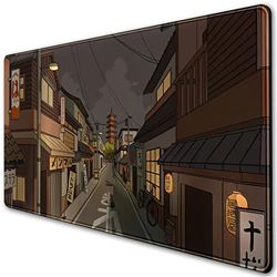 Tokyo Street at Night Kawaii Desk XXL Anime Gaming Mousepad and Keyboard Mat - 31.5''X15.7''