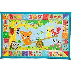Chicco Tapete XXL amigos da floresta - tapete de jogos infantis extra grande 135 x 90 cm, tapete macio e colorido para o quarto das crianças - brinquedo para bebés de 0 meses, azul