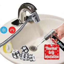 AVAbay® Rubinetto per lavandino spruzzatore per bidet portatile per WC, attacco per bidet per acqua calda e fredda, tubo lungo 203,2 cm, perfetto per l'igiene femminile, pannolino di stoffa, pulizia