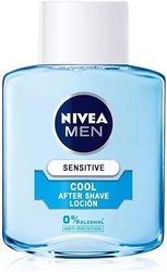 NIVEA MEN Sensitive Cool Loción After Shave (1 x 100 ml), con 0% alcohol para calmar la irritación, loción calmante para el cuidado de la piel sensible