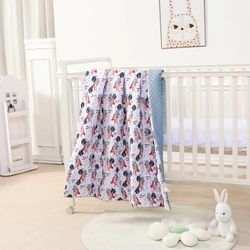 Couverture Bébé Et Enfant en Minky Douce Et Coton Oeko Tex pour Lit Bebe - 100x135 Cm - Couverture Enfant Maternelle pour Sieste - Plaid Bebe - Cadeau Naissance Fille Ou Garçon - Couette Bébé Hiver