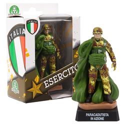 Giochi Preziosi Armée Italienne, Personnage Parachutiste en Action, Hauteur 8 cm, Soldat Jouet Militaire de l'armée Italienne, Uniforme détaillé, 11 modèles à Collectionner