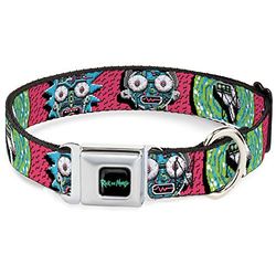 Buckle-Down Hondenhalsband veiligheidsgordelgesp Rick and Morty Circuit gezichten Portal Gun 1" breed - past 15-24" nek - groot, DC-SB-RMYA-WRMY005-1.0-L