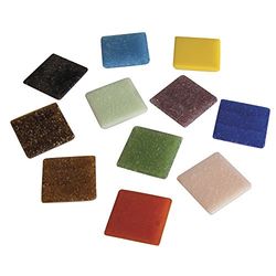 Rayher 1453149 Tessere per Mosaico A Specchio, Quadrati, Secchiello Da 1 Kg (Ca. 325 Pezzi), per Esterni Ed Interni, 2 x 2 cm, Misti