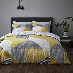 Catherine Lansfield Larsson Geo Ochre Juego Funda Nórdica 240x220+65x65(2)