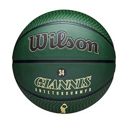 Wilson NBA Player Icon Outdoor, Pallacanestro Unisex-Adult, Verde/Beige, 7