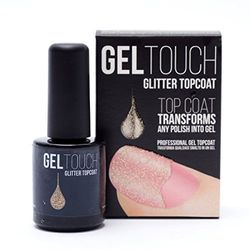 Gel Touch Finish Top Coat Gel, Gold Glitter 8 ml