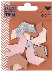 DRAEGER PARIS 1886 Set di 12 Chevron, finta pelle, Multicolore, 8 x 11 x 0,3 cm