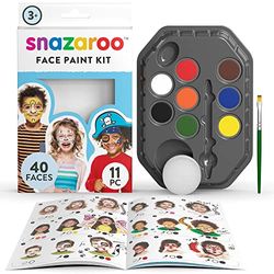 Snazaroo 1172006 make-up set voor jongens, make-up palet met penseel, spons en instructies, 8 kleuren