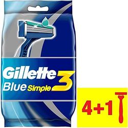 Gillette Blue 3 Simple Rasoirs Jetables Pour Homme, 3 Lames, Tête Fixe, Lubrastrip x8