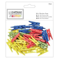 Papermania Wooden Pegs, White, One Size