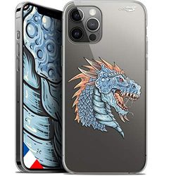 Caseink Beschermhoes voor Apple iPhone 12 Pro Max (6,7 inch), Gel, HD [bedrukt in Frankrijk] iPhone 12 Pro Max beschermhoes – zacht – stootvast – Dragon Draw