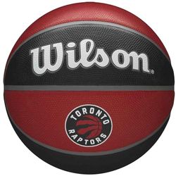 Wilson Pallone da Basket NBA TEAM TRIBUTE BSKT, Utilizzo Outdoor, Gomma, Misura 7, Rosso/Nero (Toronto Raptors)