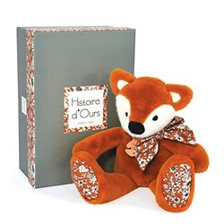 HISTOIRE D'OURS - Peluche Renard - Orange - 25 Cm - Collection Copains Câlins - avec Boîte Cadeau - Doudou Tout Doux - Idée Cadeau de Naissance et Anniversaire Filles et Garçons - HO3124