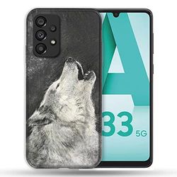 Cokitec Cover per Samsung Galaxy A33 5G Animal Loup Hurlement Multicolore