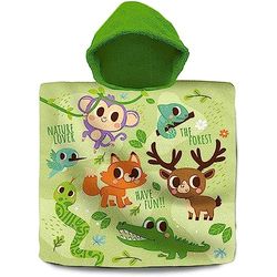 Into The Forest Kids Hooded Beach Poncho |120x60cm| Super Soft Bath Towel and Absorbent Cotton Towel for Children, Summer Essentials for Kids 3-6 Years
