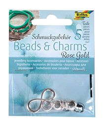 folia 2241 – Smycken tillbehör Beads & Charms "Rose Gold", 5 stycken sorterade – för utformning av fashionabla armband