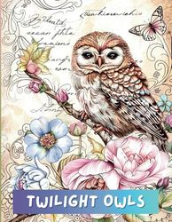 Twilight Owls Coloring Book for Kids and Adults Vol.1: 50 Images of Simple and Vintage Styles
