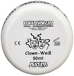 Eulenspiegel 500507 - Blanc de clown, 50 ml, crème de maquillage à base de graisse