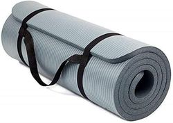 TechFit Professionele yogamat: ideaal voor de sportschool thuis, vloeroefeningen, camping, stretching, pilates 10 en 15 mm (10 mm, grijs)
