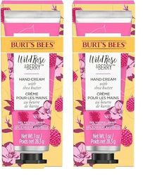 Burt’s Bees Hand Cream for Very Dry Hands, Wild Rose & Berry, Hand Moisturiser With Nourishing Shea Butter, 28.3g (Pack of 2)