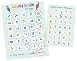 Folat 66082 Countdown Calendar Back to School 23.5 x 18 cm, Multicoloured