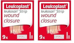 Leukoplast Leukosan Strip - Sterile Wound Closure Strips with Rounded Edges - Flexible and Breathable, First-aid Plasters for Superficial Cuts and Incisions - Tan - 2 Assorted Sizes - Box of 9