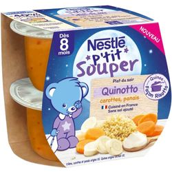 Nestlé Bébé - P'tit souper Quinotto Carottes Panais - dès 8 mois - 2 x 200g