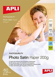 APLI 004136 Satin Photo Paper 210 x 297 mm 200 g (Set of 60