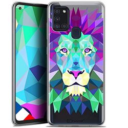 Caseink fodral för Samsung Galaxy A21S (6.5) [HD gel tryckt i Frankrike polygon djurserie - mjuk - ultratunt] lejon