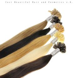 Just Beautiful Hair and Cosmetics Lot de 200 Extensions en cheveux naturels Remy 1 G 60 cm avec kératine