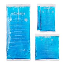 Relaxdays Koelpads, set van 4, 3 maten, koude warme kompressen, koelpacks gel, herbruikbare gelkoelkompressen, blauw