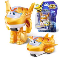 Super Wings Transformation Plane Golden Boy, Approx. 5 cm Transformable Toy Figure Toy Plane and Robot Figure for 3+ Years Old Boys Girls